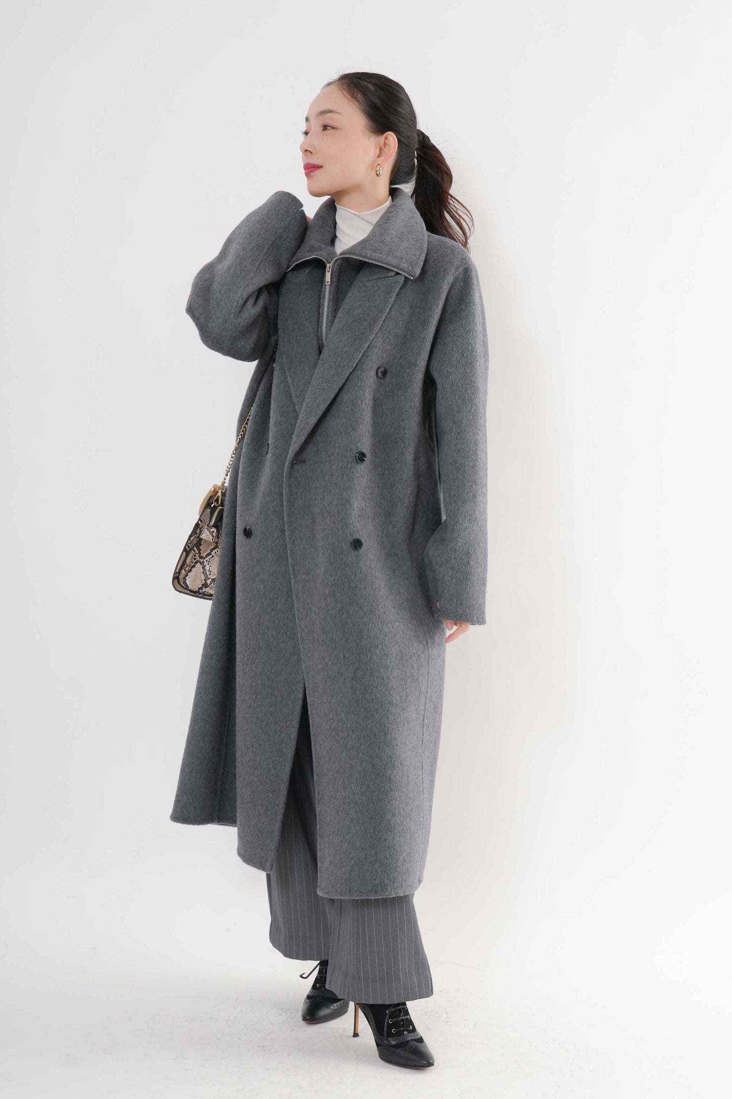 ［予約］ウール100％ＺＩＰロングコート