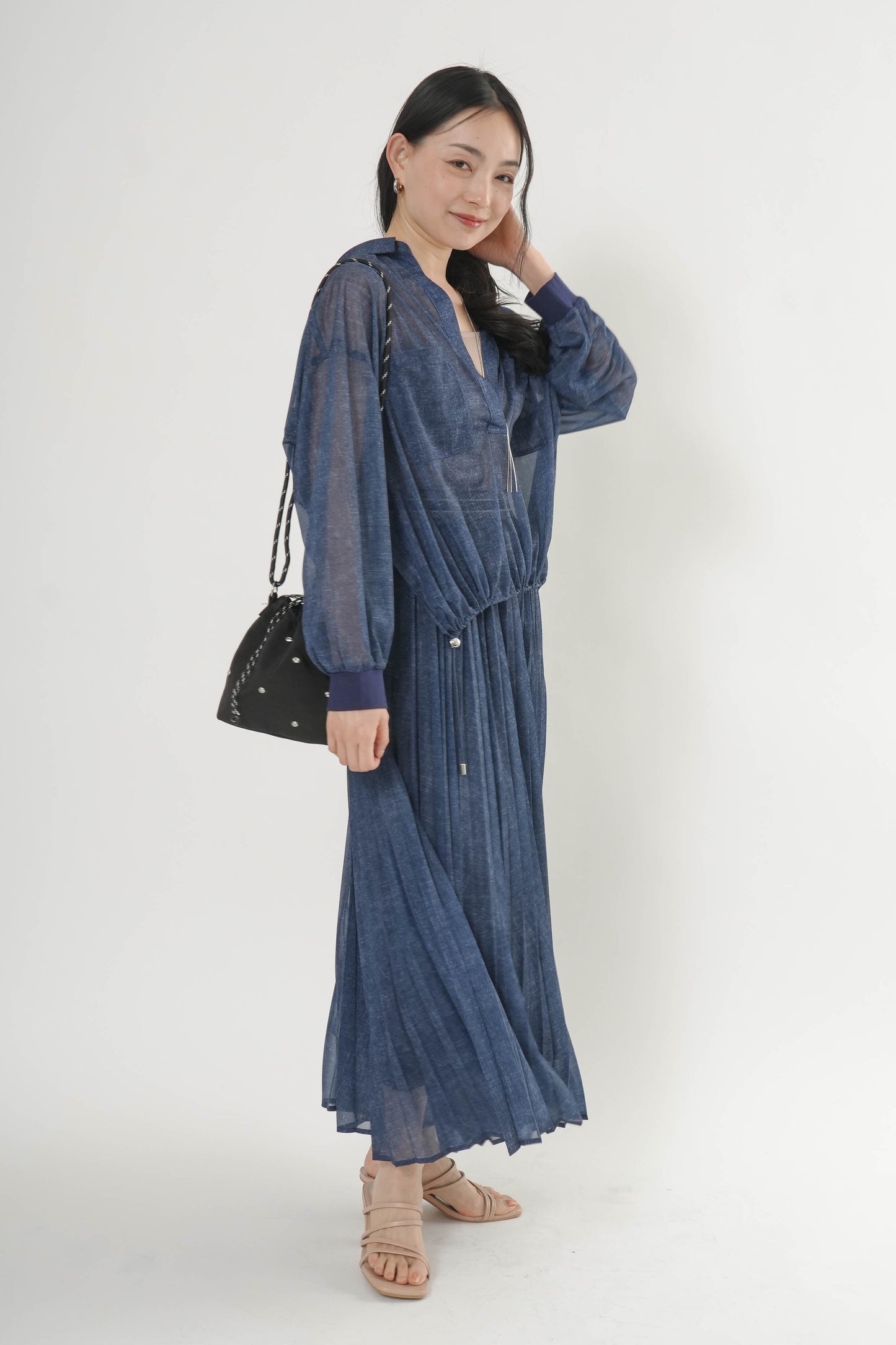 シアーデニムドロストシャツ