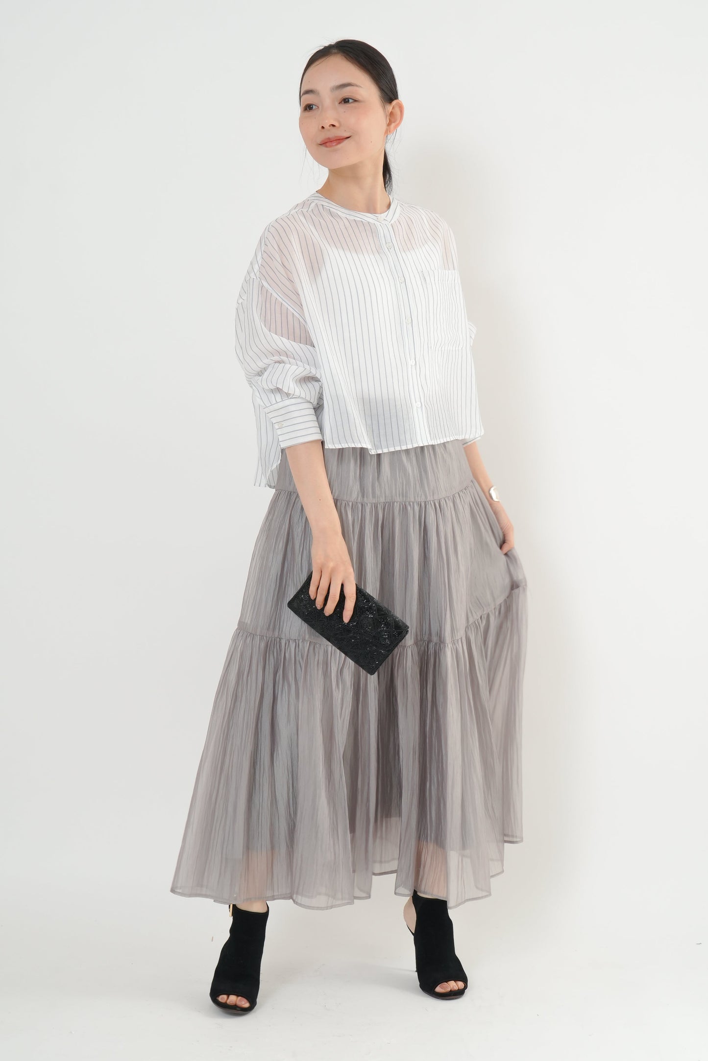 〈20%OFF〉シアーワッシャースカート