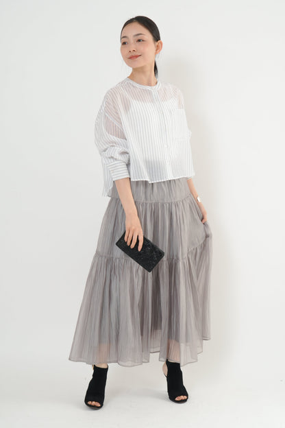 〈20%OFF〉シアーワッシャースカート