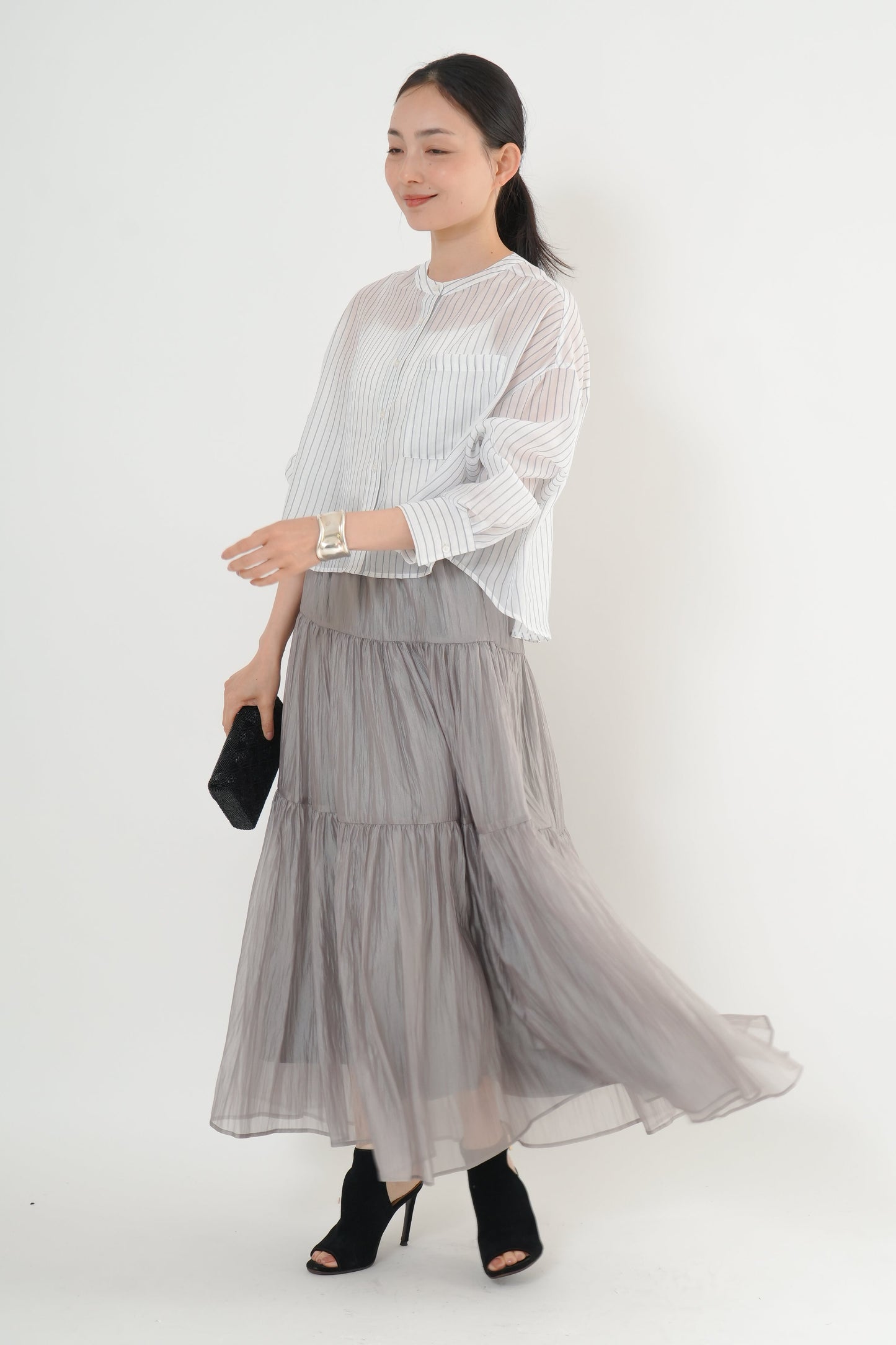 〈20%OFF〉シアーワッシャースカート