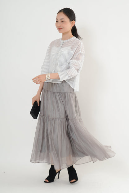 〈20%OFF〉シアーワッシャースカート