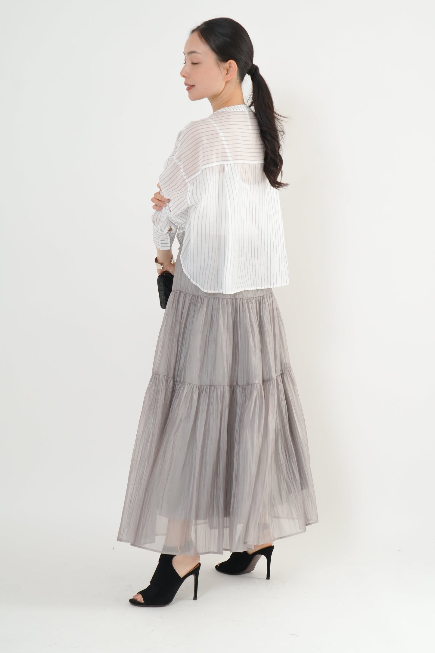 〈20%OFF〉シアーワッシャースカート