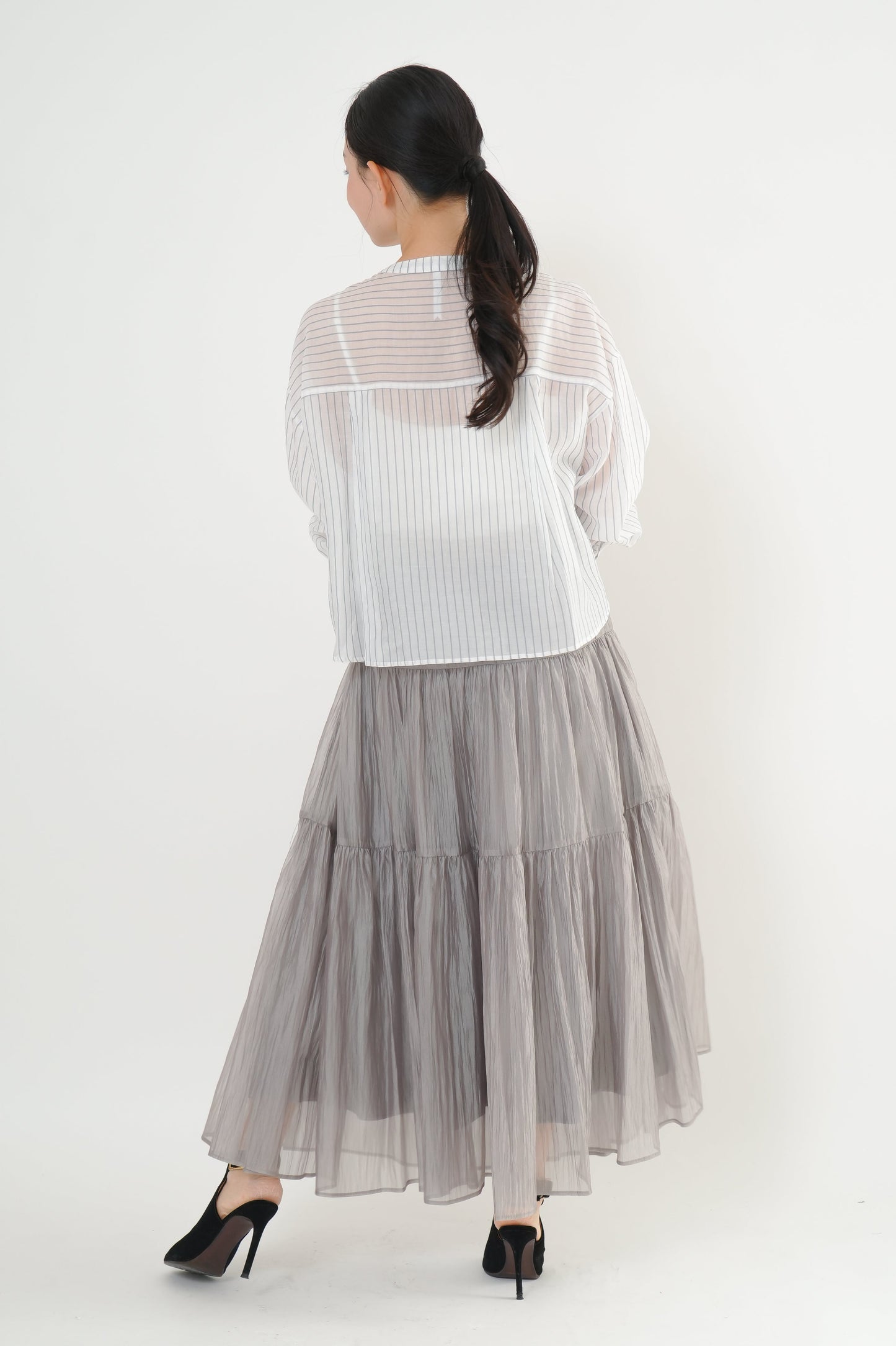 〈20%OFF〉シアーワッシャースカート