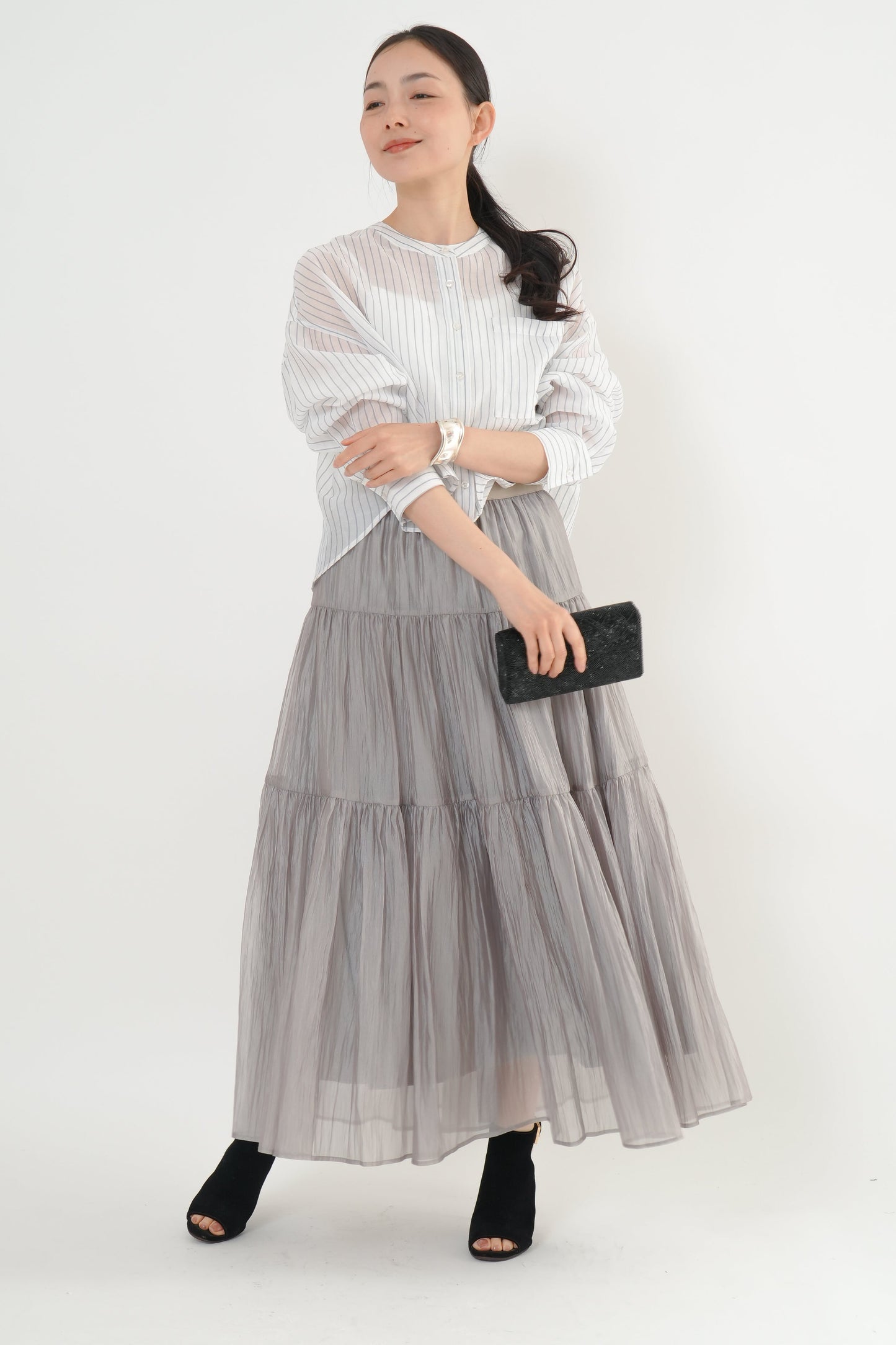 〈20%OFF〉シアーワッシャースカート