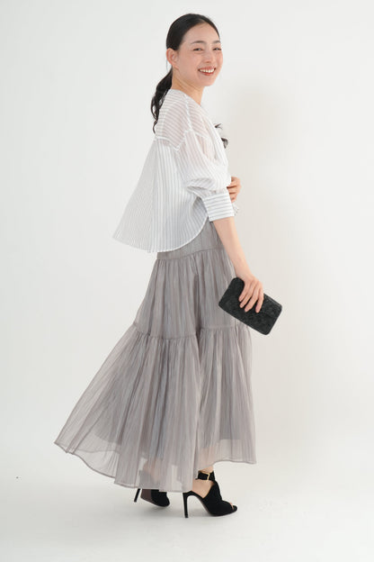 〈20%OFF〉シアーワッシャースカート