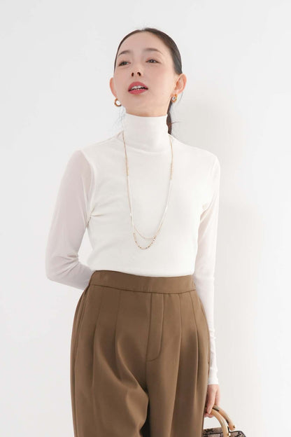 シアーフロントダブルタートルプルオーバー