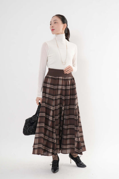 モールチェックスカート （新色ブラック）