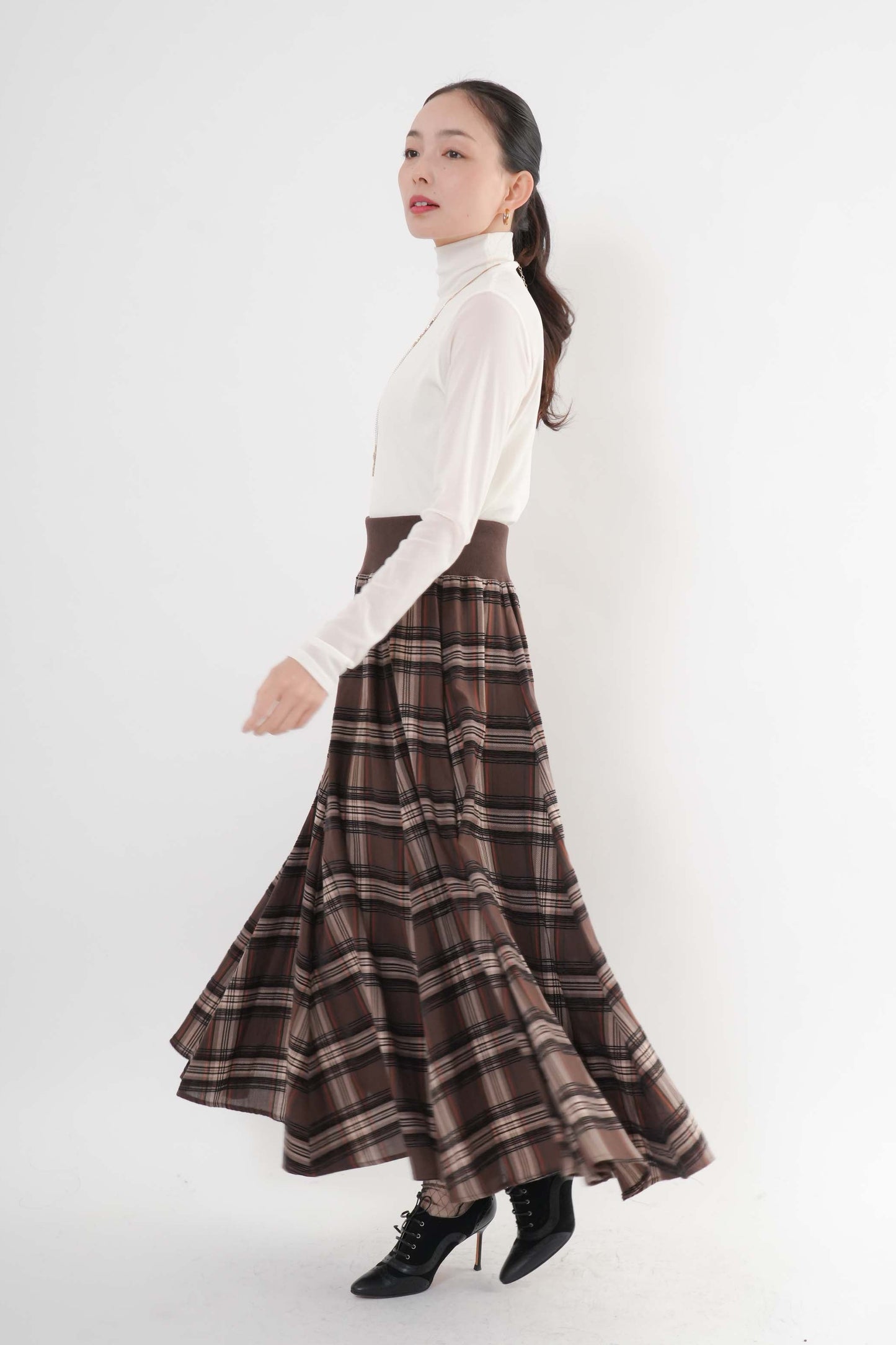 モールチェックスカート （新色ブラック）