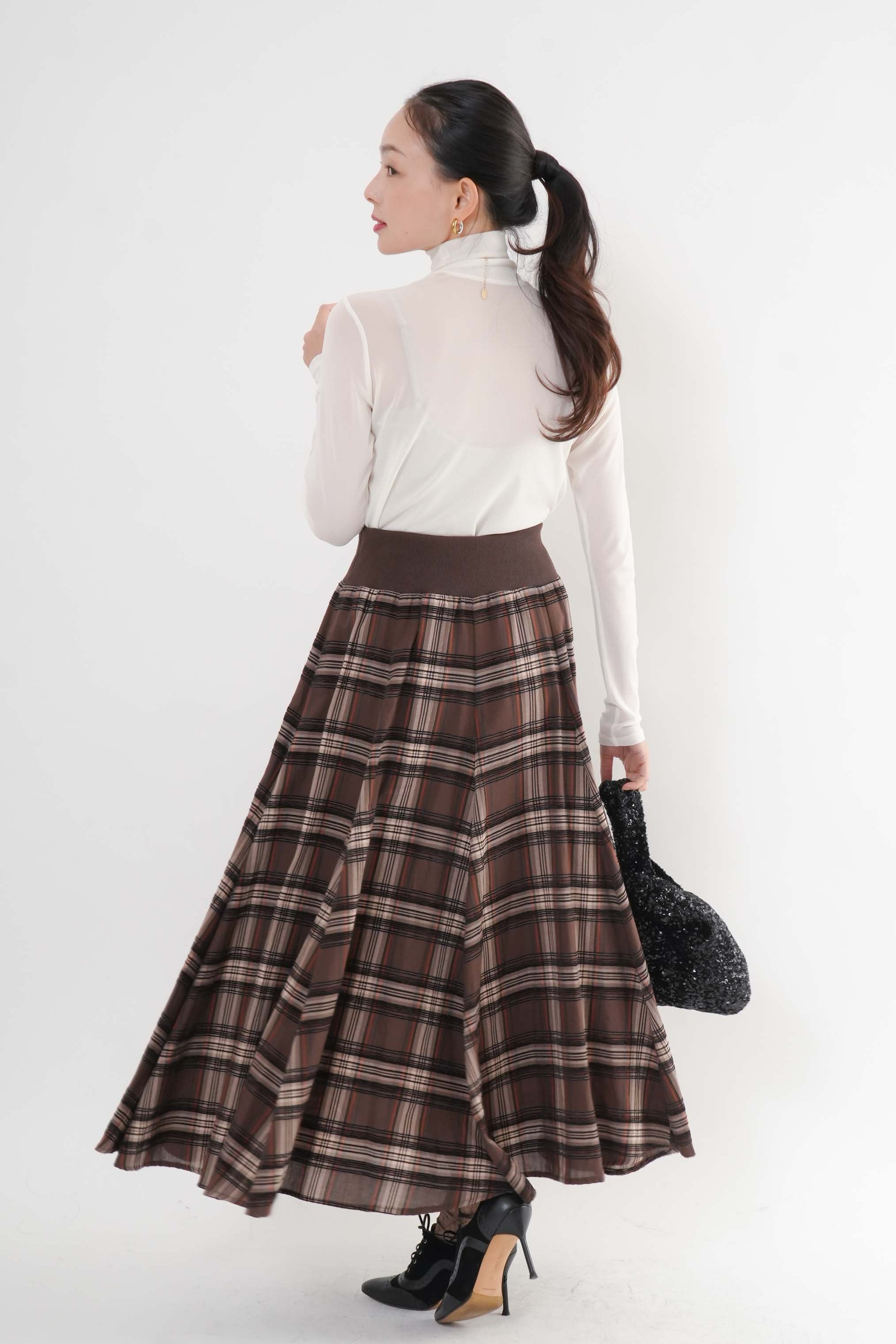 モールチェックスカート｜スカート｜ELVENCE DEUX（エルベンスドゥ