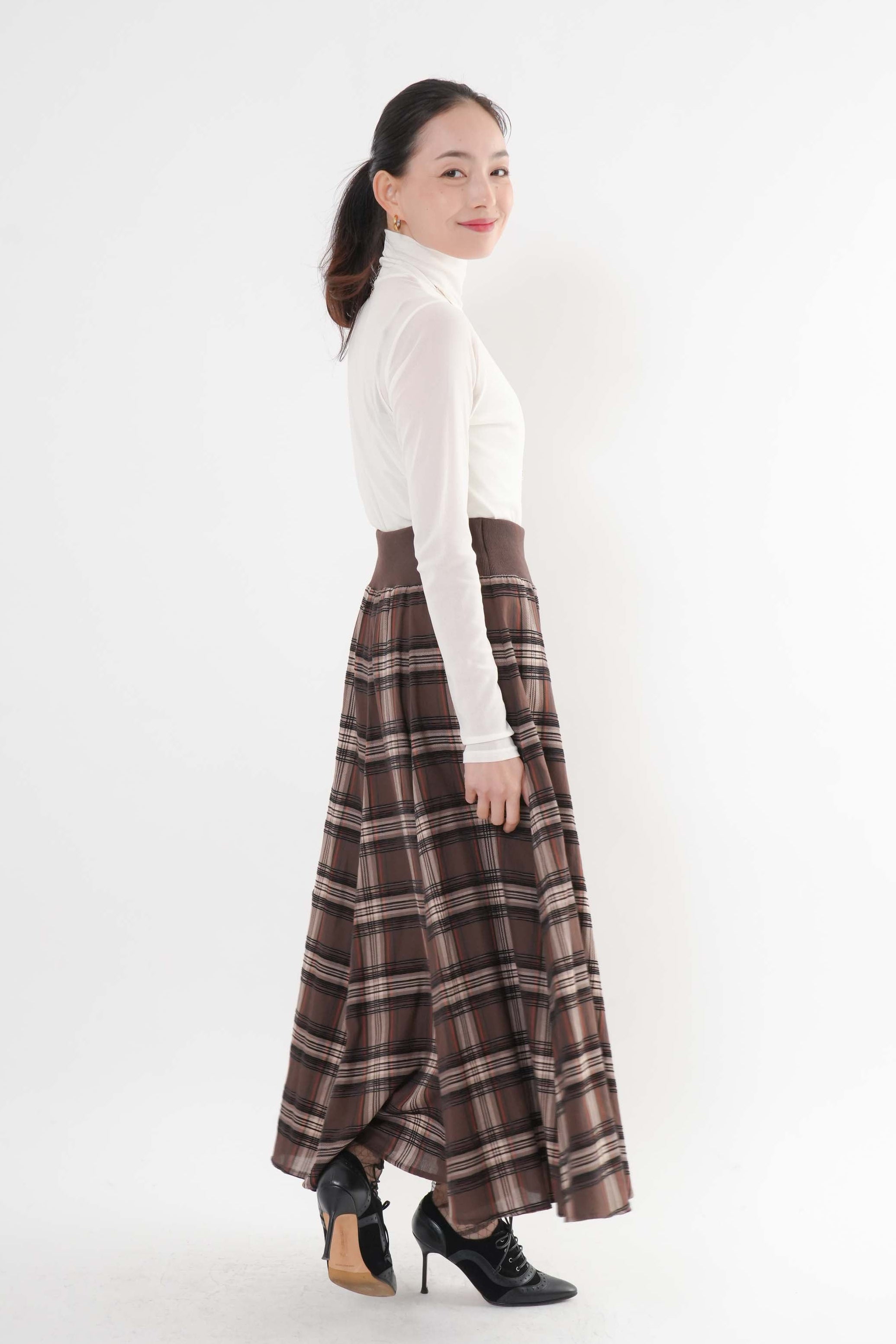 モールチェックスカート｜スカート｜ELVENCE DEUX（エルベンスドゥ