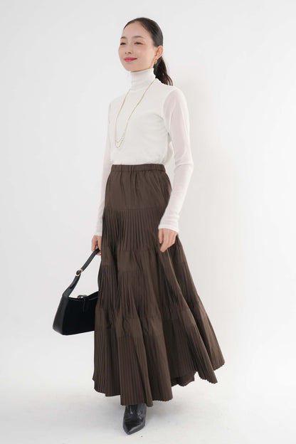 ［新色］プリーツティアードスカート