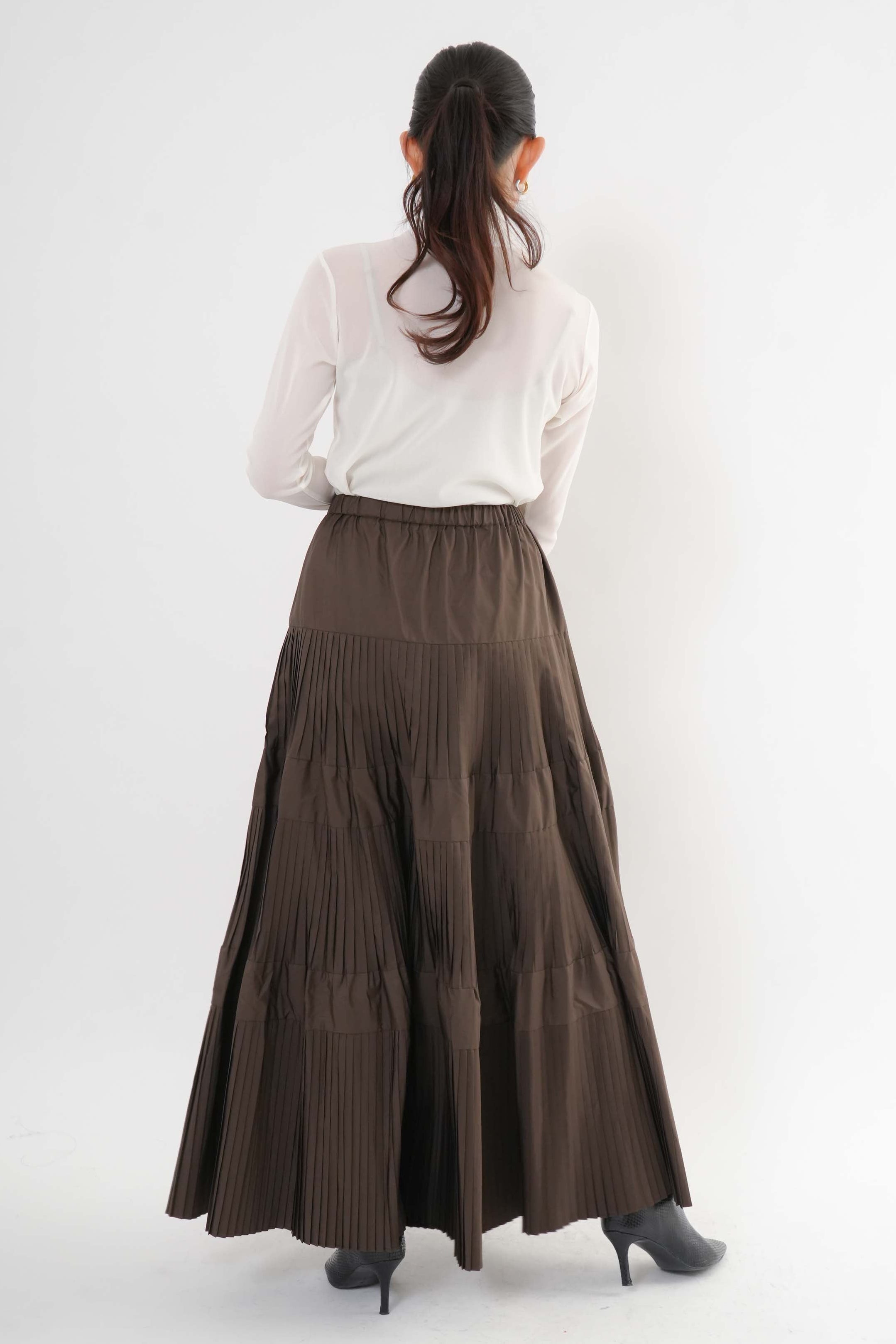 未使用品　ルーニィ♥【現行品】プリーツティアードスカート　ブラウン　38 プリーツティアードスカート｜LOUNIE（ルーニィ）公式サイト／公式