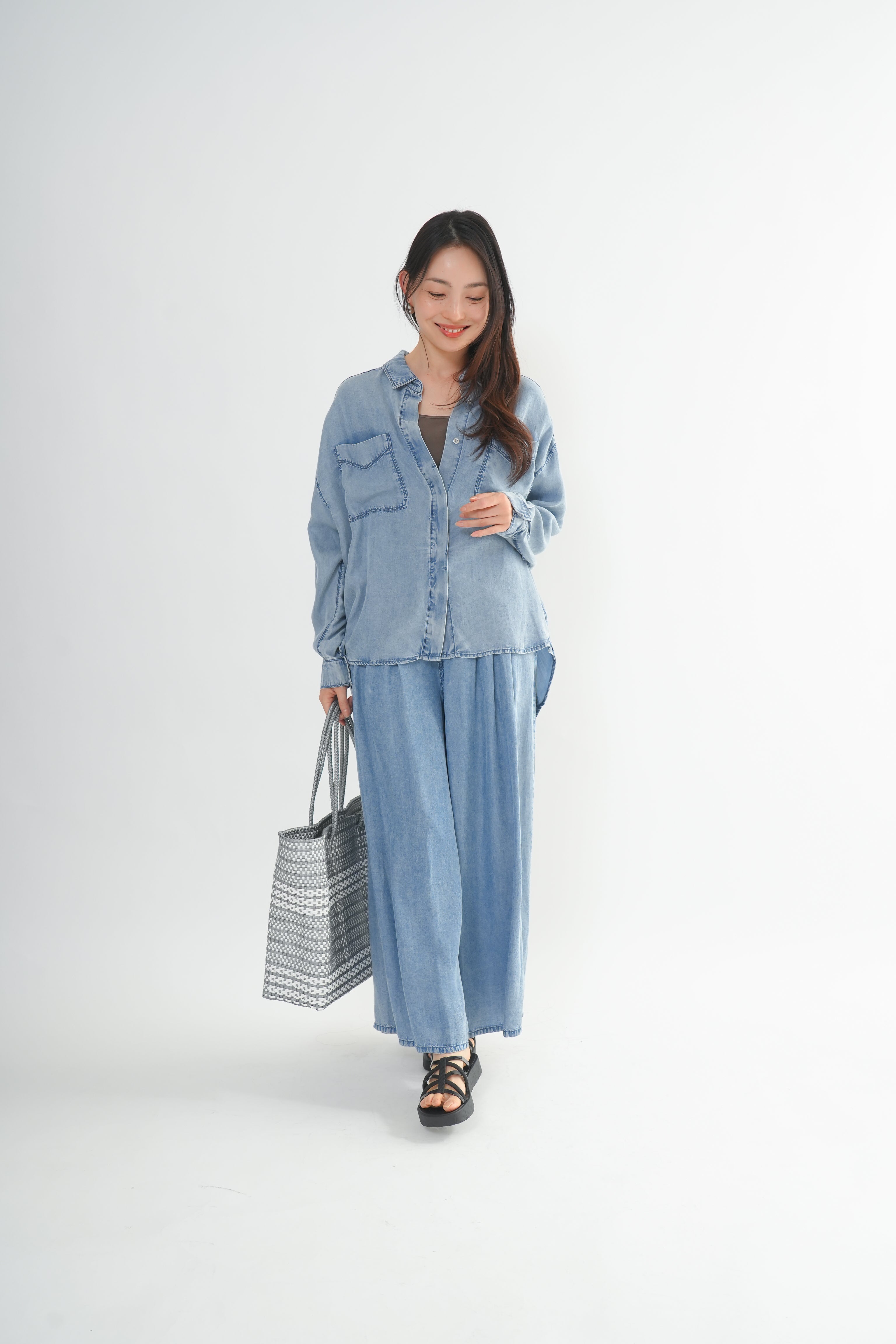 バイオシルクデニムシャツ｜インナー｜good mood madam（グッド