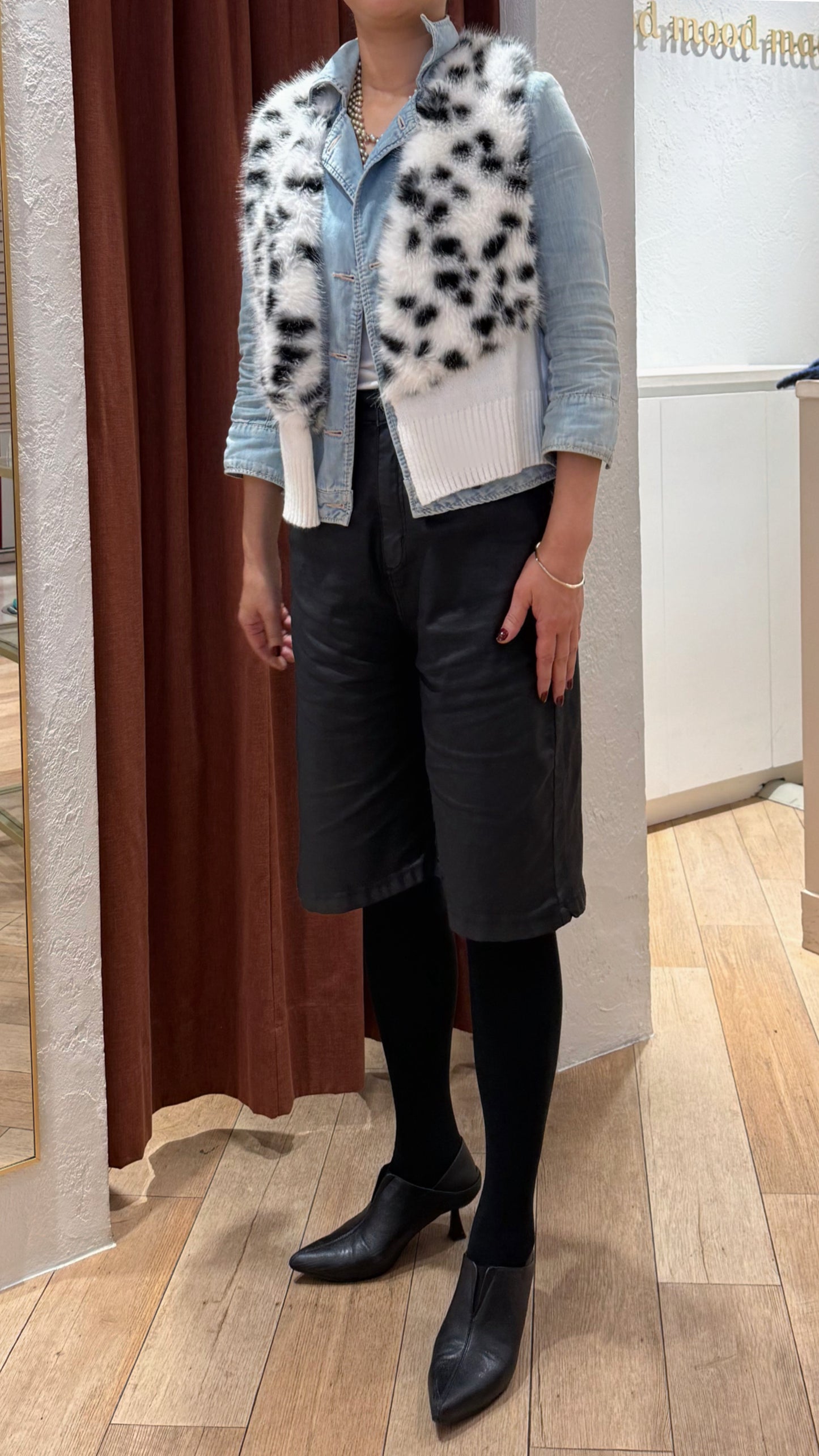 〈10%OFF〉ショートファーベスト