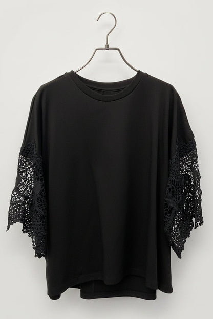 袖レースTシャツ