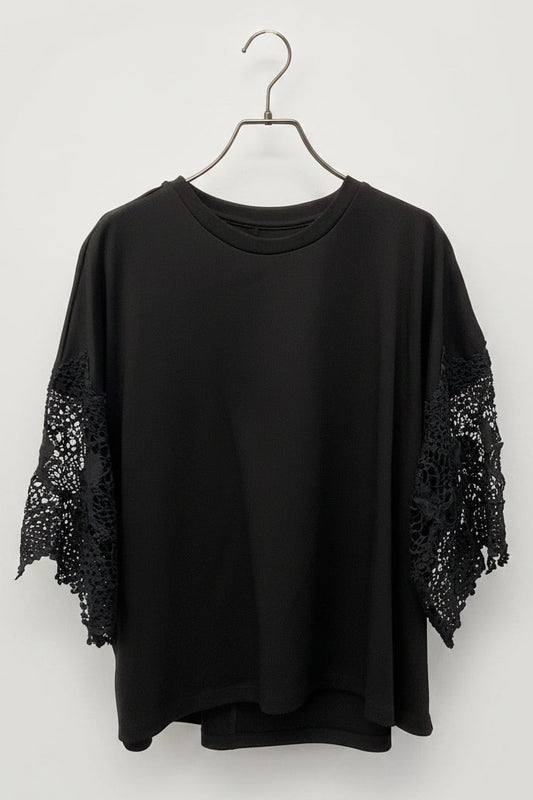 袖レースTシャツ