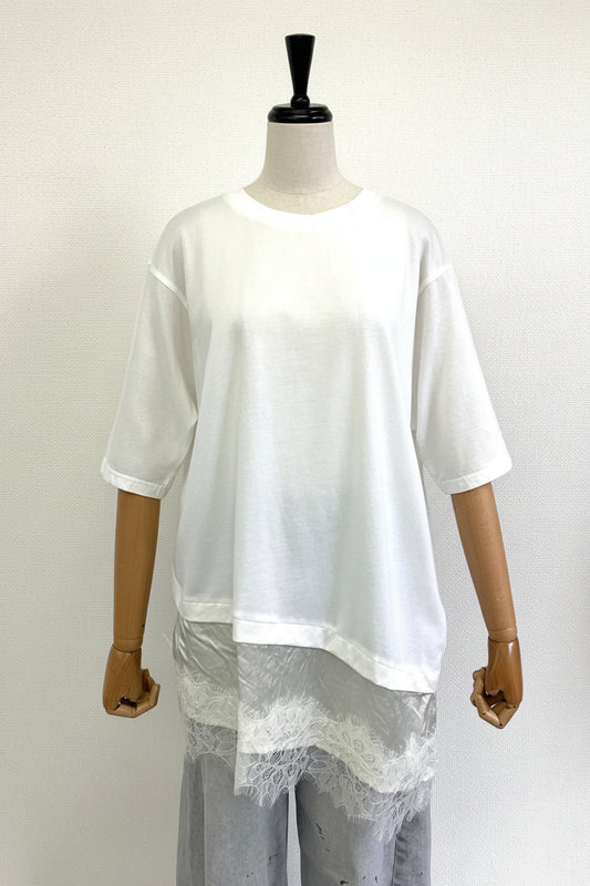 アシメ裾レースTシャツ
