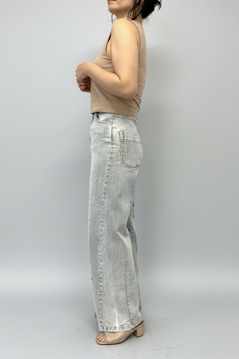 ペイントデニムバレルパンツ