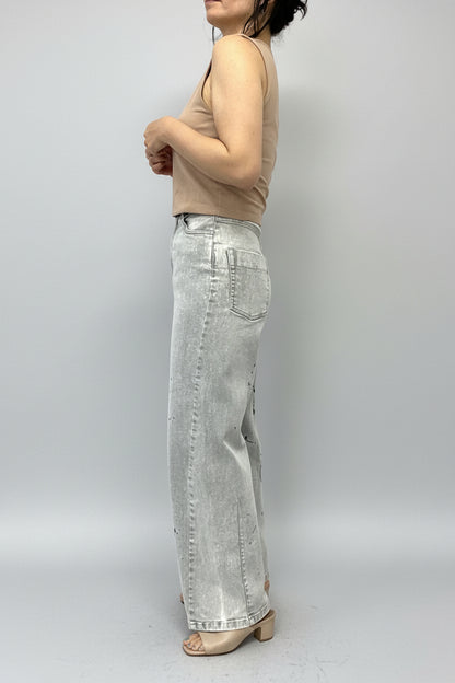 ペイントデニムバレルパンツ