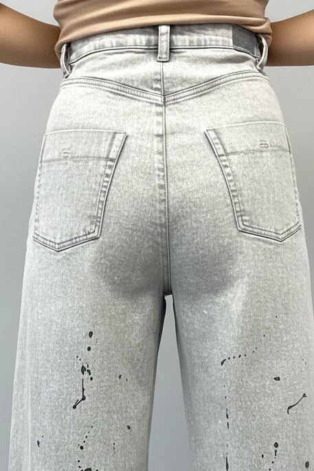 ペイントデニムバレルパンツ
