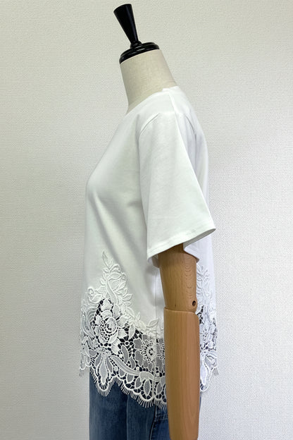 裾レースTシャツ
