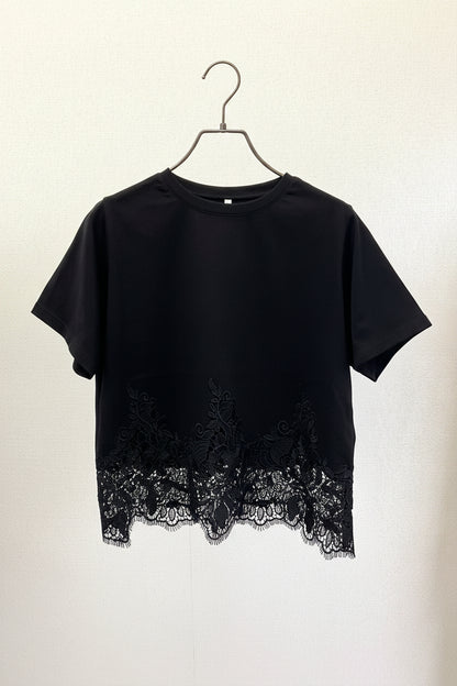 裾レースTシャツ