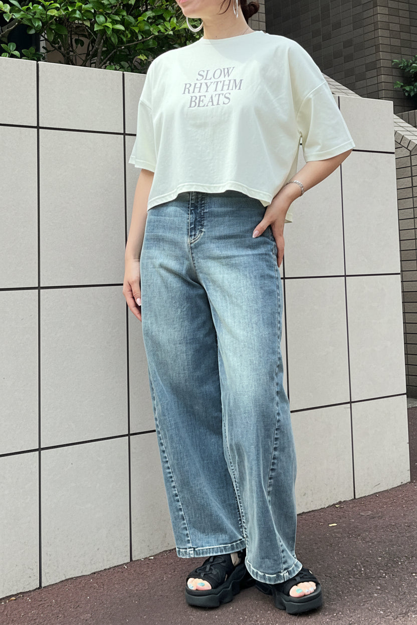 UVショート丈ロゴTシャツ