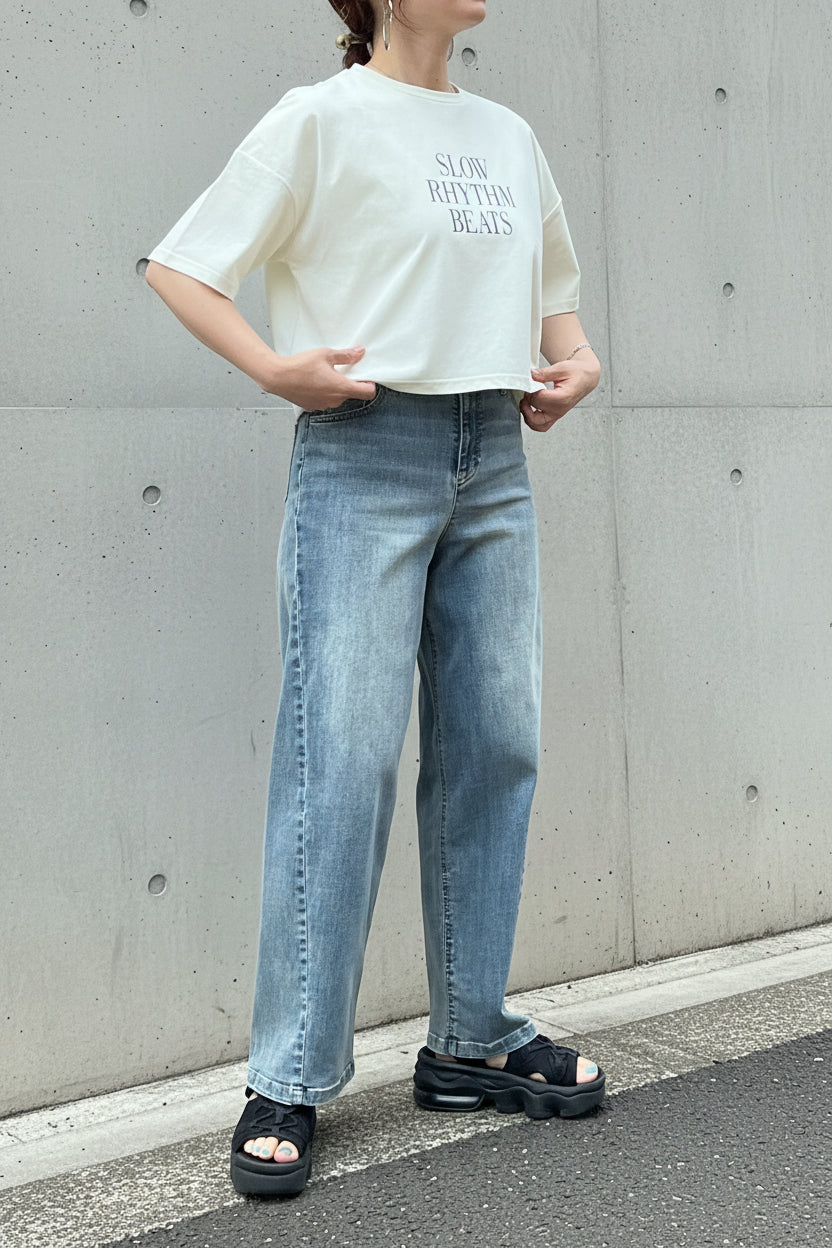UVショート丈ロゴTシャツ