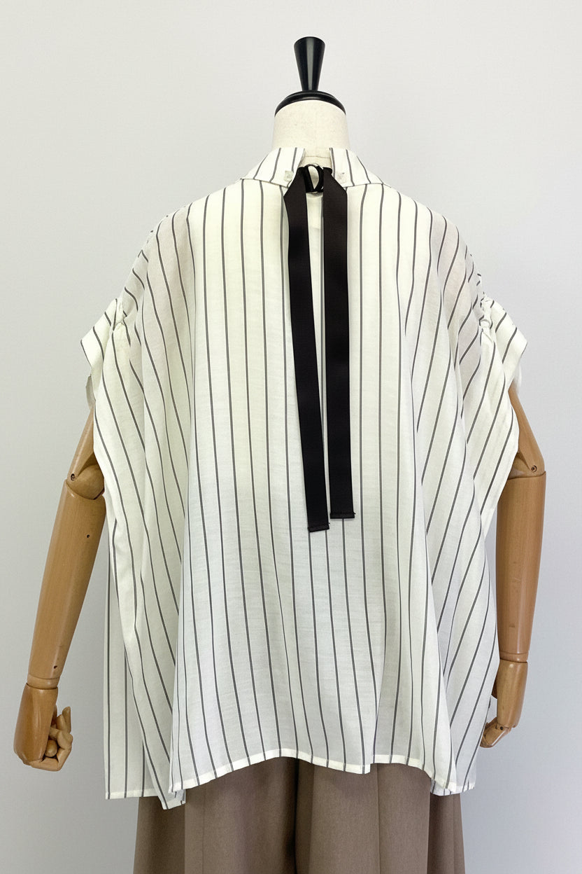 〈20%OFF〉バックリボンシアーシャツ