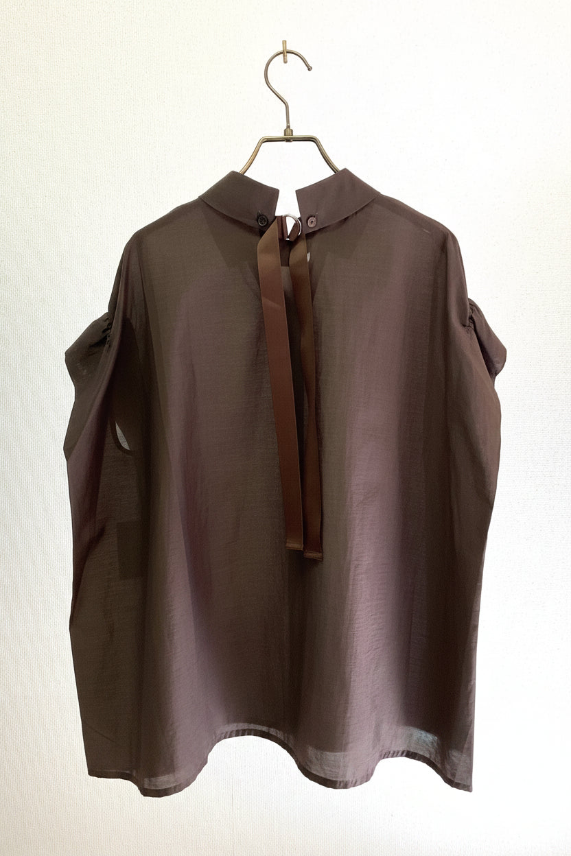 〈20%OFF〉バックリボンシアーシャツ