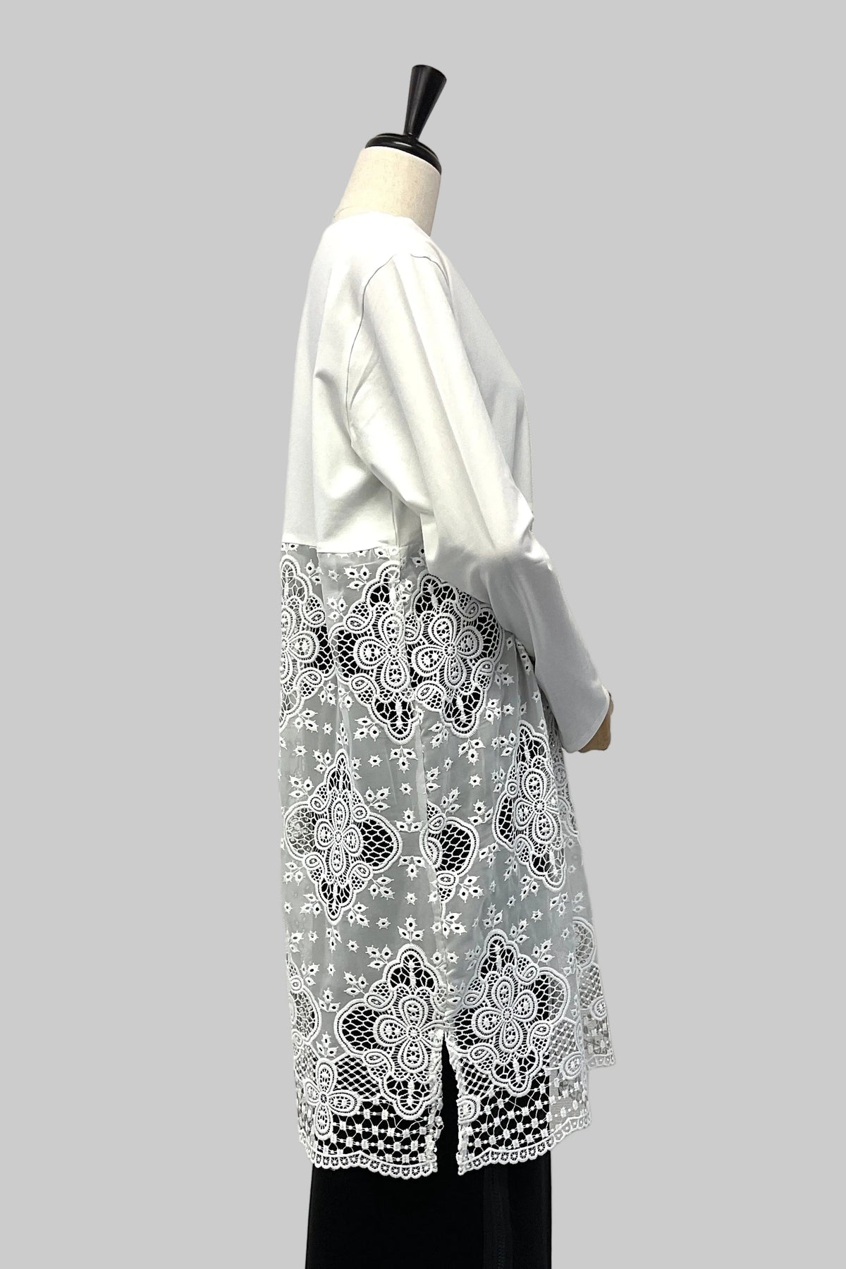 レース切り替ロングTシャツ
