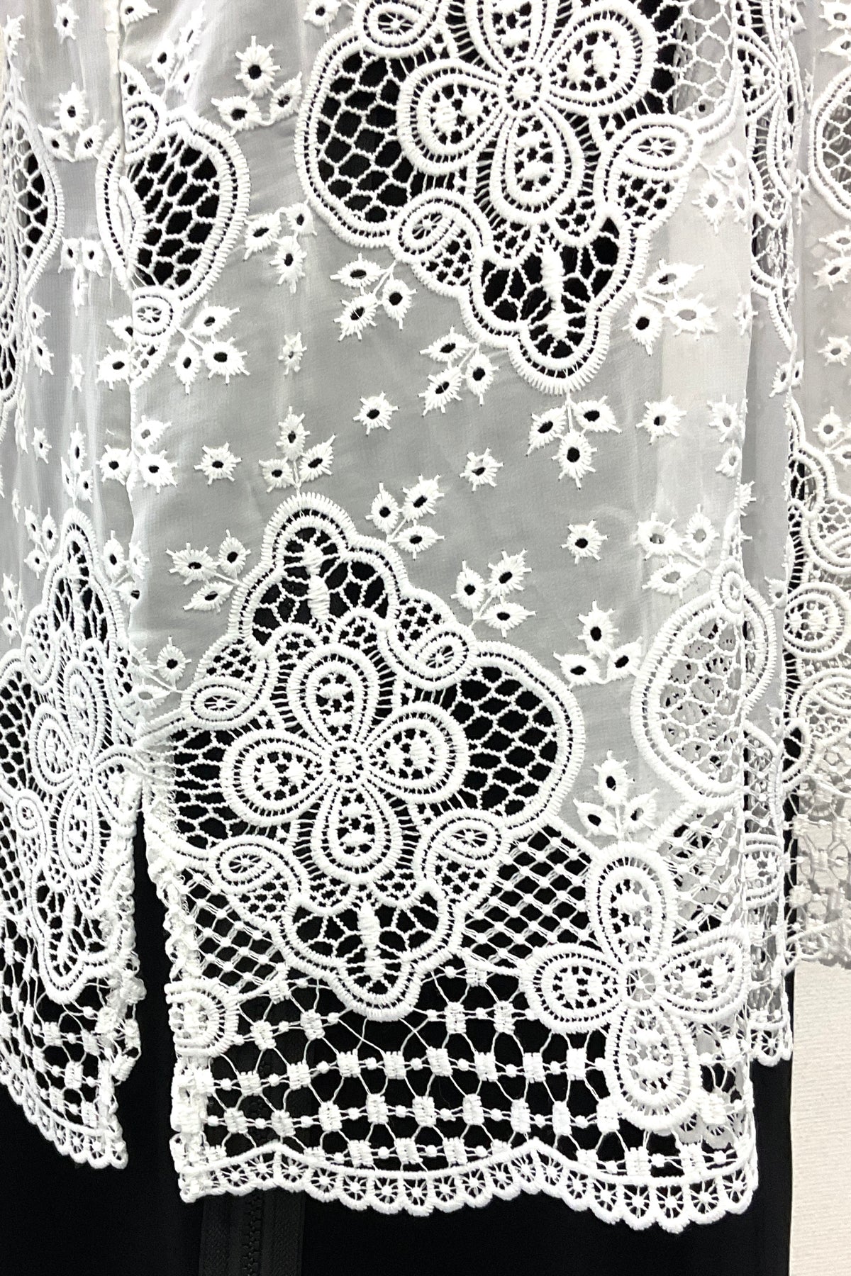 レース切り替ロングTシャツ