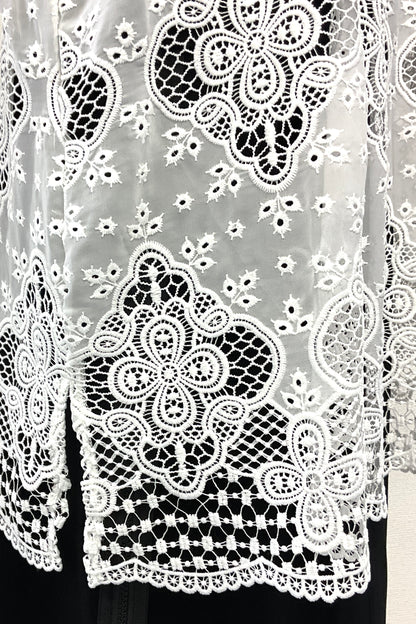 レース切り替ロングTシャツ