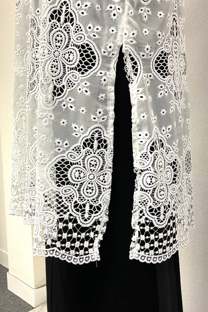 レース切り替ロングTシャツ