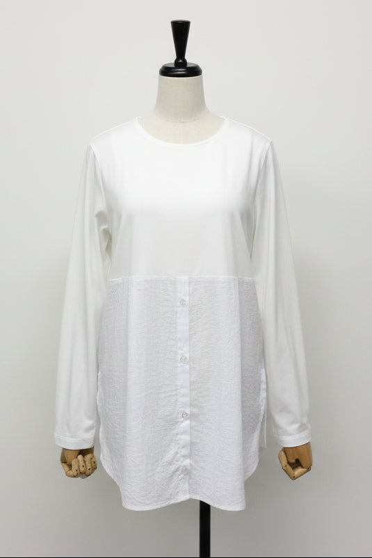 布帛切り替えロングＴシャツ