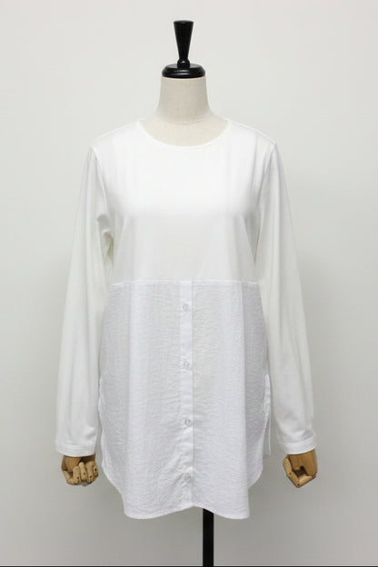布帛切り替えロングＴシャツ