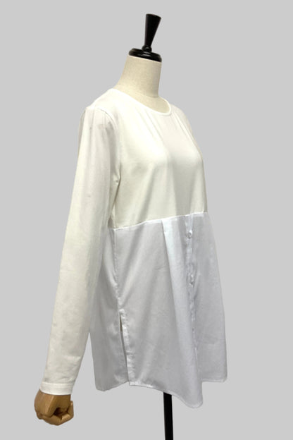 布帛切り替えロングＴシャツ