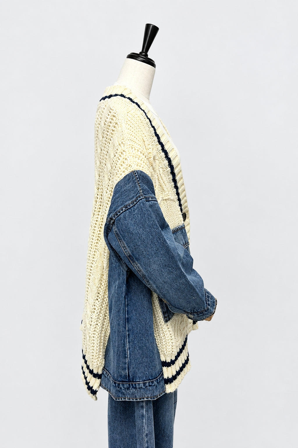 ドッキングデニムカーディガン