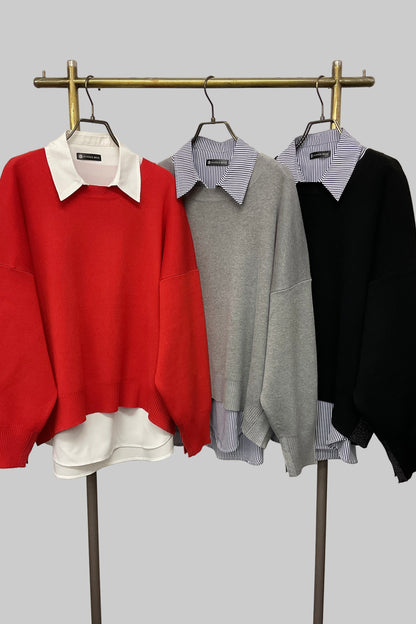 ［予約］ユルニットセットレイヤードプルオーバー