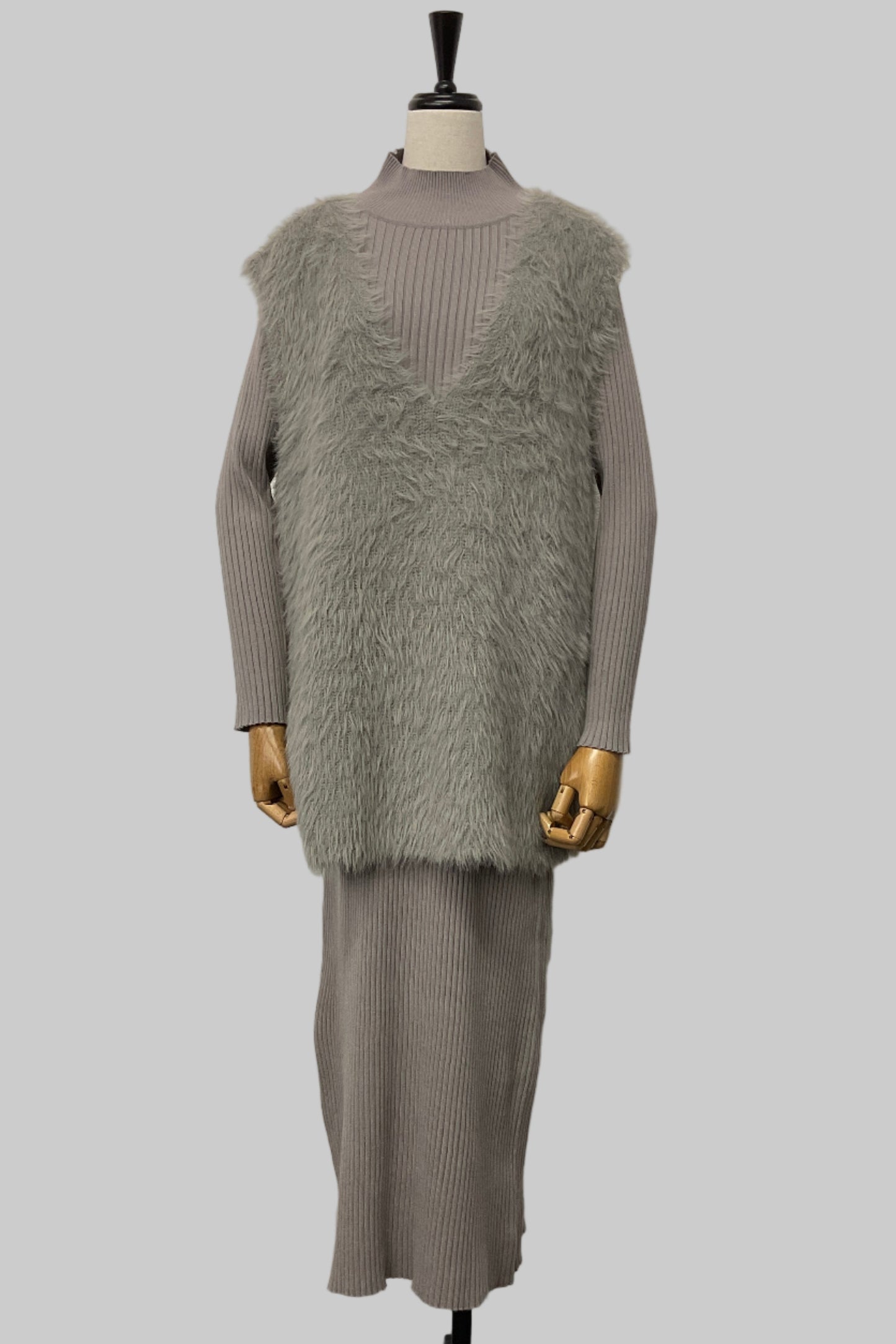 ［ＮＥＷ］シャギーベストセットワンピース