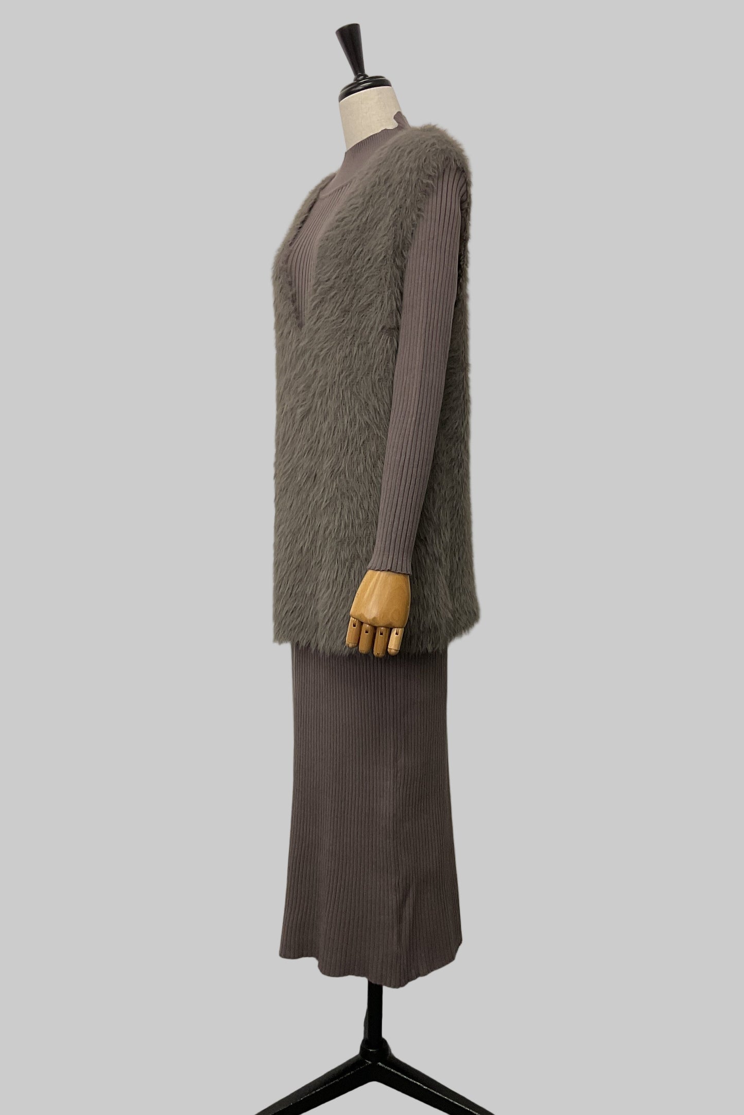 ［ＮＥＷ］シャギーベストセットワンピース