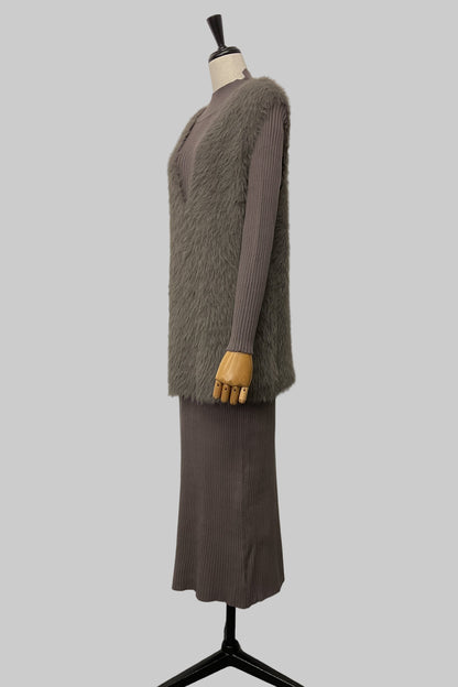 ［ＮＥＷ］シャギーベストセットワンピース