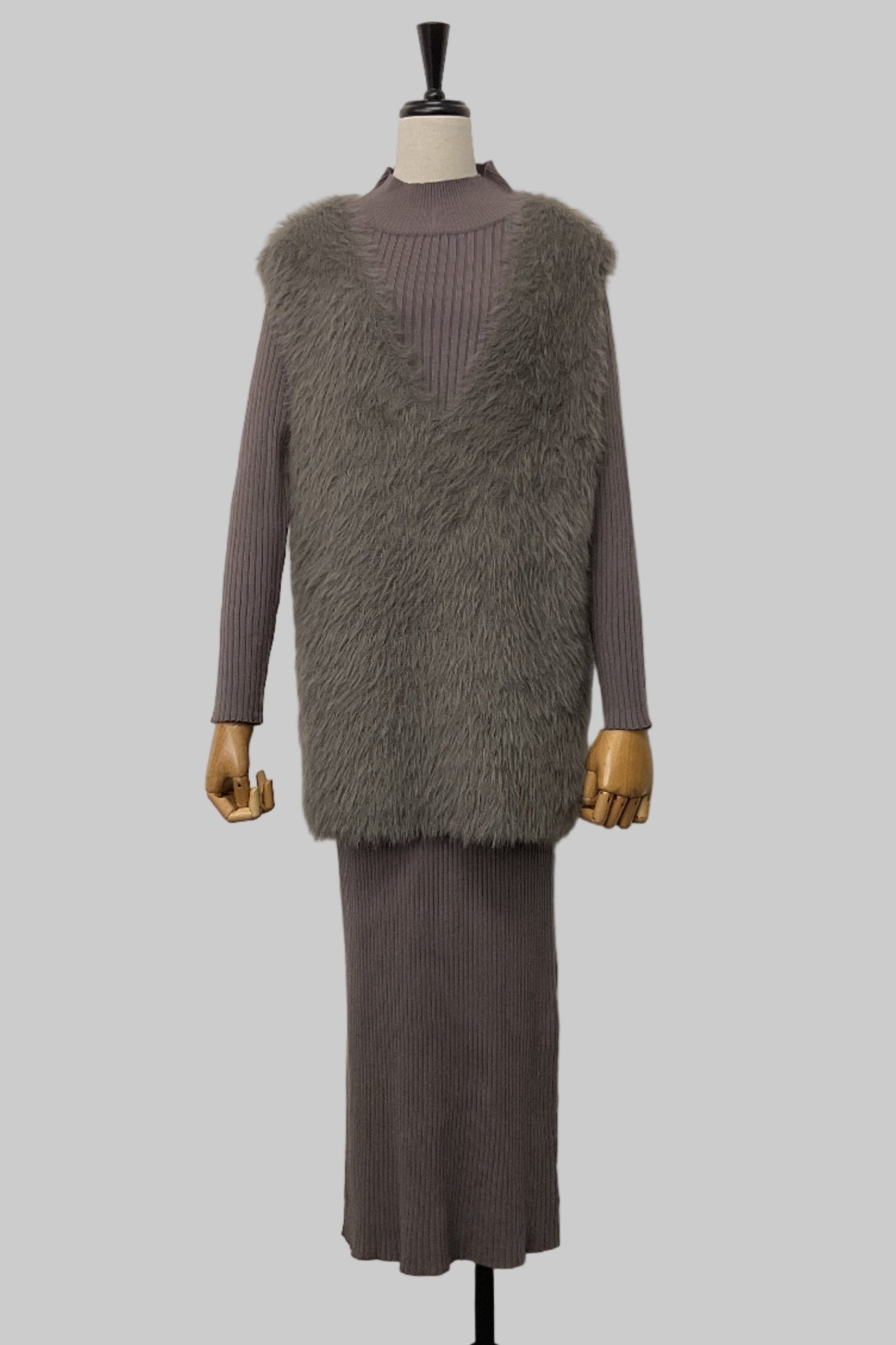 ［ＮＥＷ］シャギーベストセットワンピース