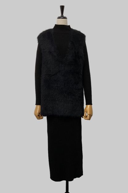 ［ＮＥＷ］シャギーベストセットワンピース