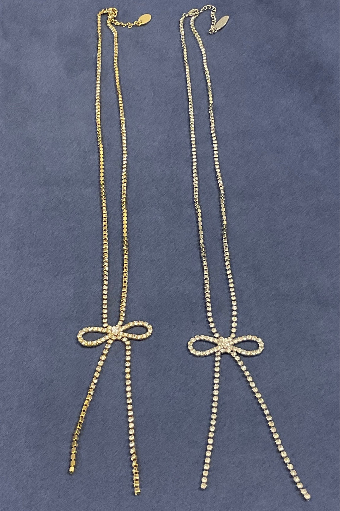 ［再入荷］リボン＆ストーンネックレス　