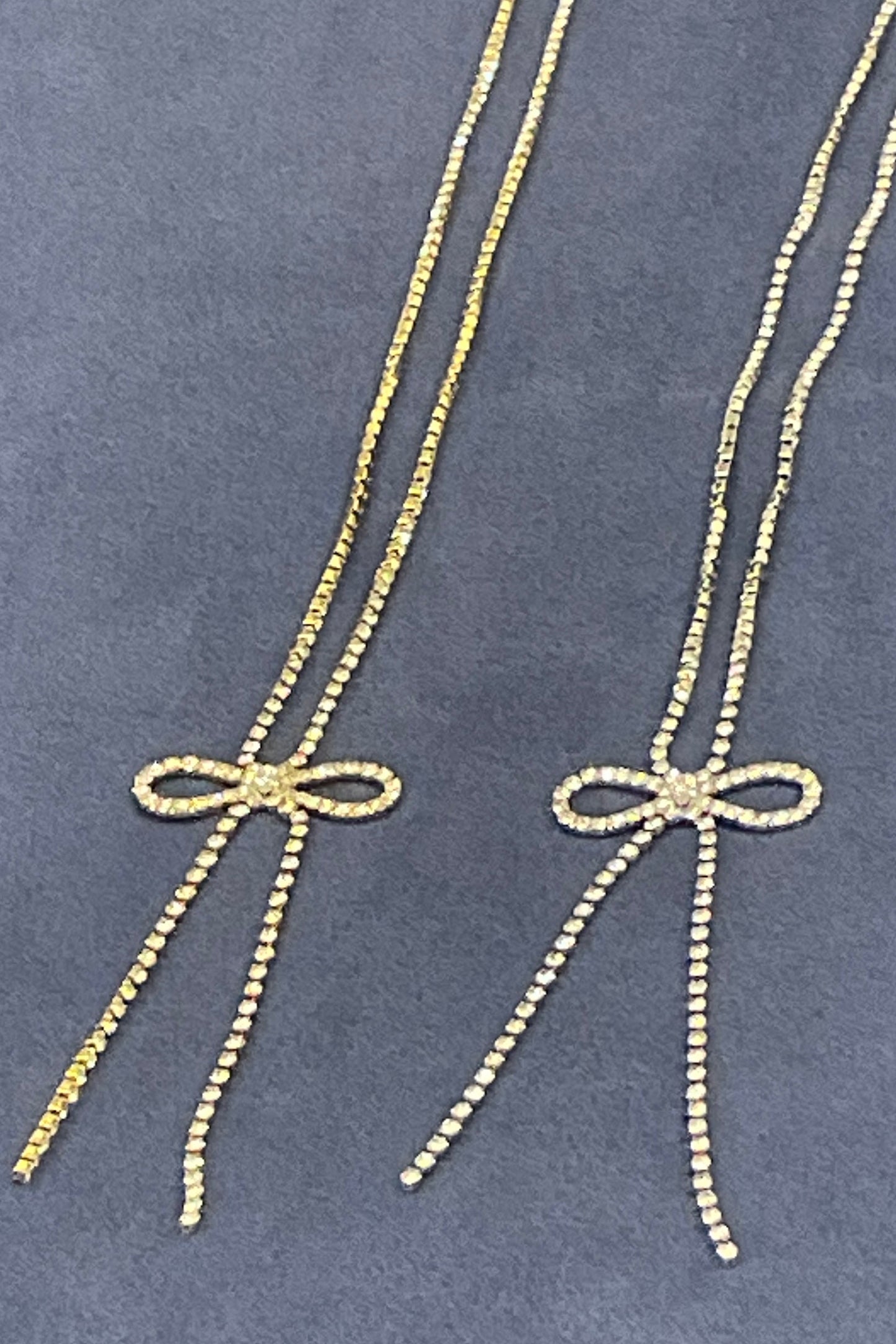 ［再入荷］リボン＆ストーンネックレス　