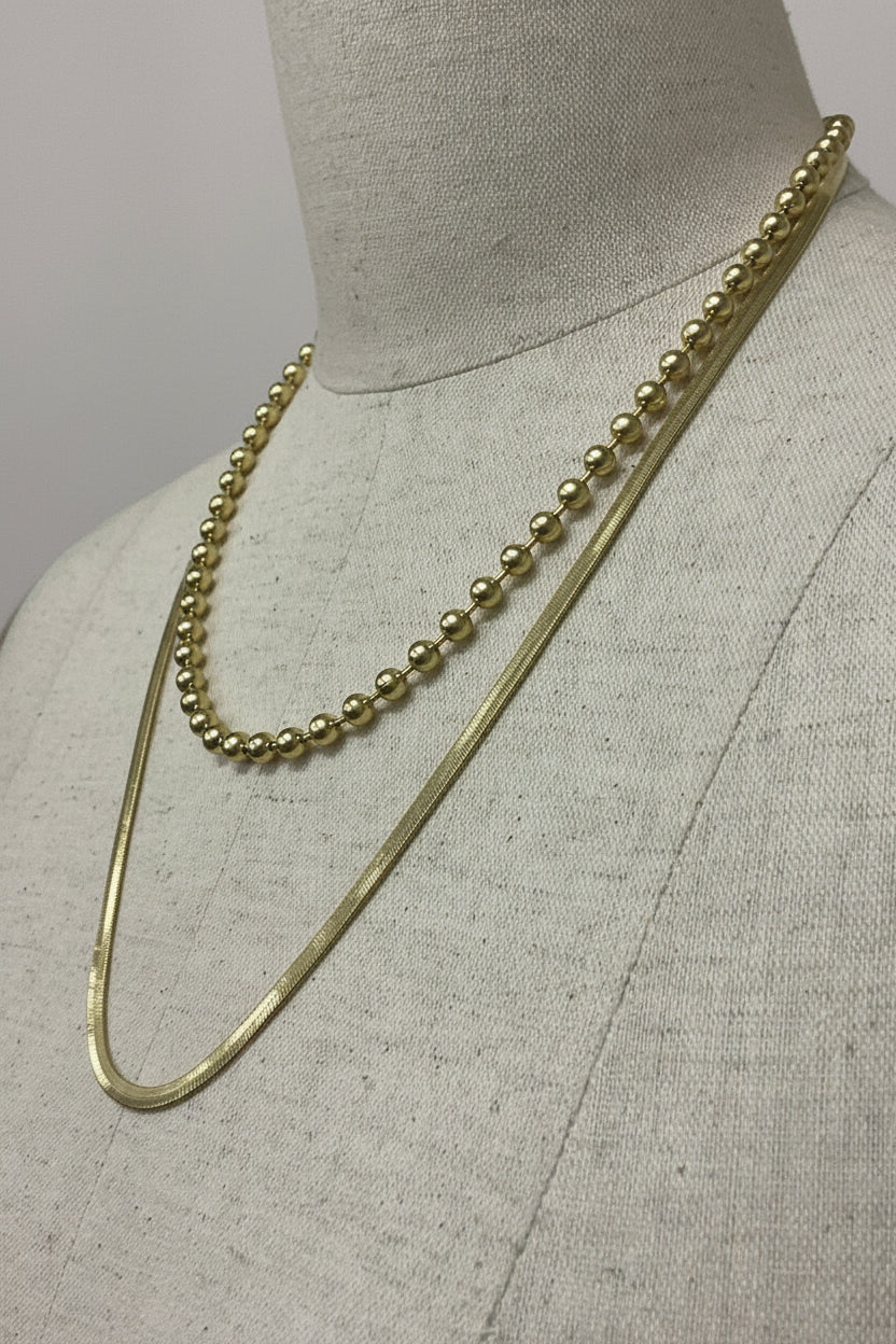 ［ＮＥＷ］ボール＊スネークチェーンネックレス