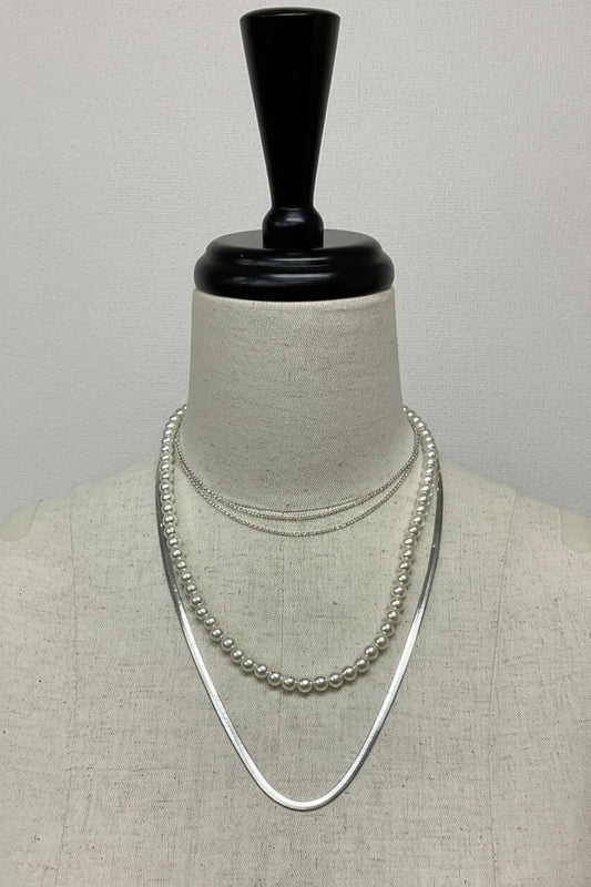 ［ＮＥＷ］パール＊スネークチェーンネックレス