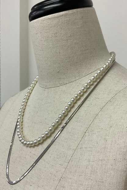 ［ＮＥＷ］パール＊スネークチェーンネックレス